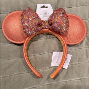 Disney Sequin Minnie Mouse Ears Headband - Orange